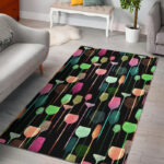 Wine Glass Pattern Print Sillvela Area Rug