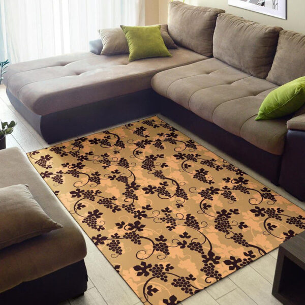 Wine Grape Pattern Print Sillvela Area Rug