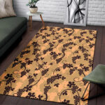 Wine Grape Pattern Print Sillvela Area Rug
