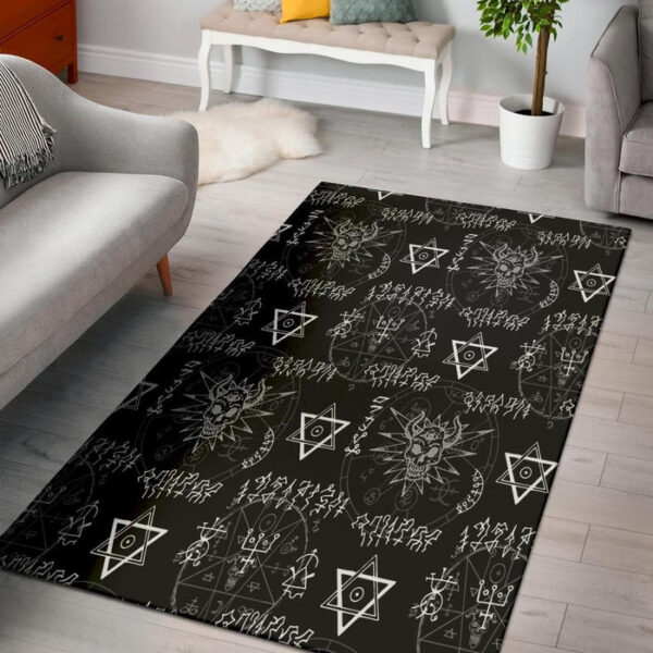 Witch Sign Print Sillvela Area Rug