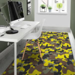 Woodland And Yellow Camo Print Sillvela Area Rug