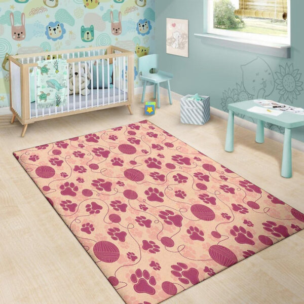 Yarn Paw Print Sillvela Area Rug