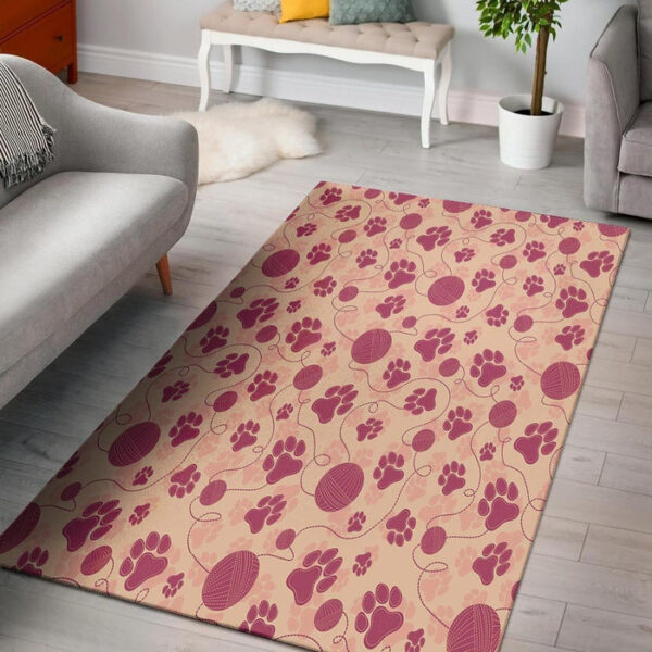 Yarn Paw Print Sillvela Area Rug