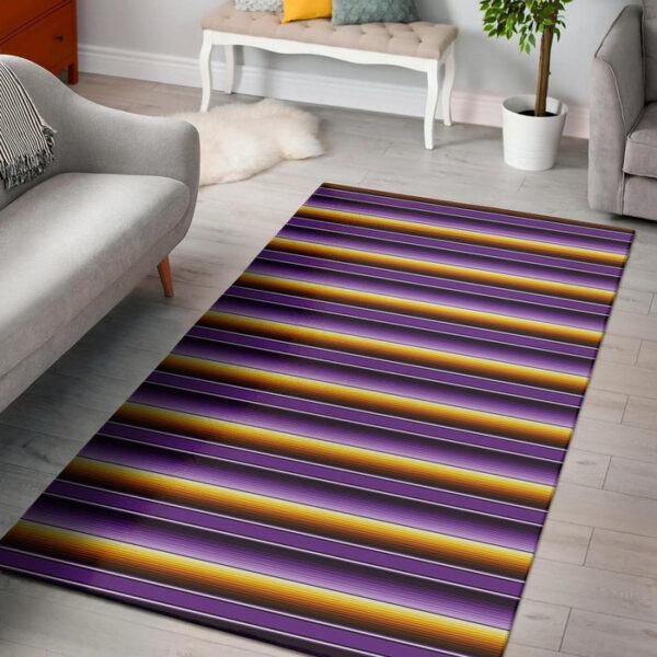 Yellow And Purple Mexican Baja Sillvela Area Rug