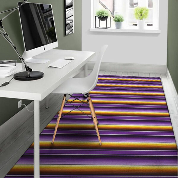 Yellow And Purple Mexican Baja Sillvela Area Rug