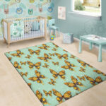 Yellow Butterfly Print Sillvela Area Rug