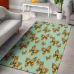 Yellow Butterfly Print Sillvela Area Rug