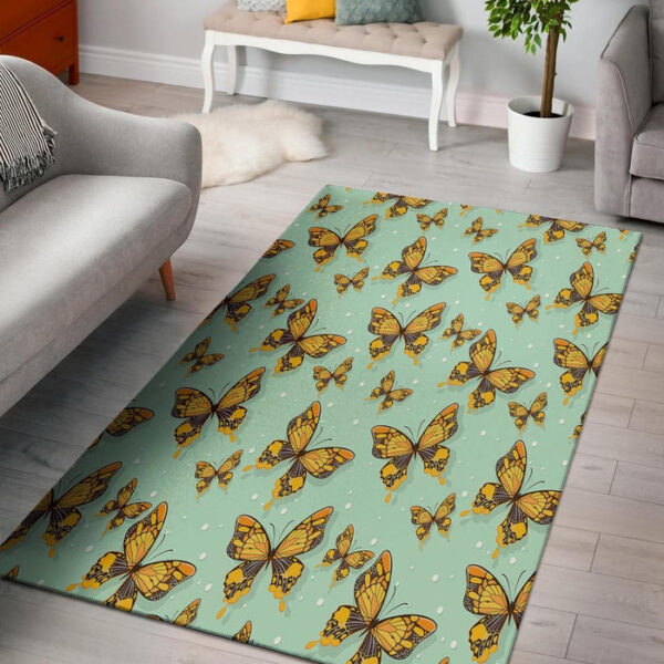 Yellow Butterfly Print Sillvela Area Rug