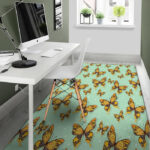 Yellow Butterfly Print Sillvela Area Rug