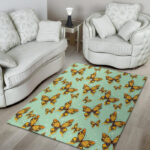 Yellow Butterfly Print Sillvela Area Rug