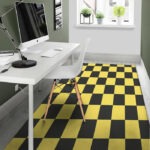 Yellow Checkered Print Sillvela Area Rug