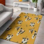 Yellow Flower Print Sillvela Area Rug