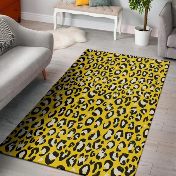 Yellow Leopard Sillvela Area Rug