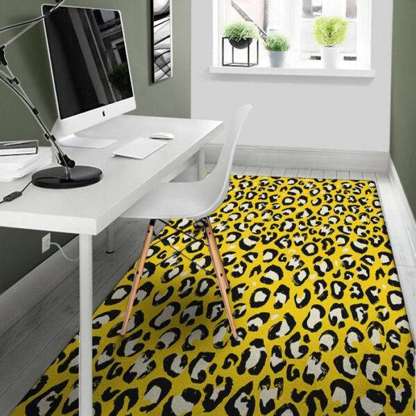 Yellow Leopard Sillvela Area Rug