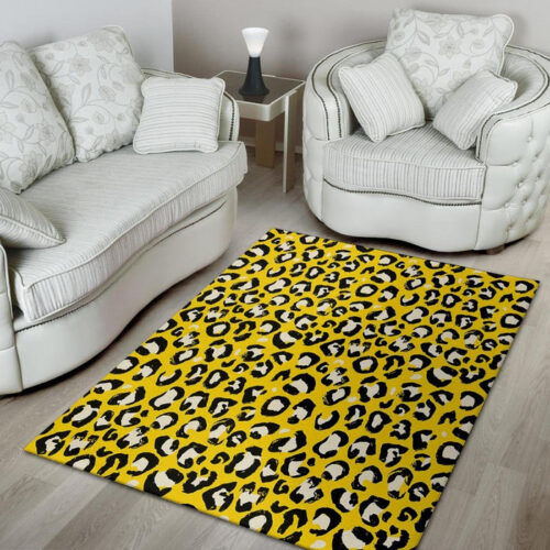Yellow Leopard Sillvela Area Rug