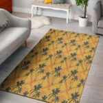 Yellow Palm Tree Hawaiian Print Sillvela Area Rug