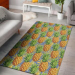 Yellow Pineapple Hawaiian Print Sillvela Area Rug