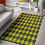 Yellow Plaid Sillvela Area Rug