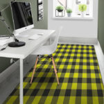 Yellow Plaid Sillvela Area Rug