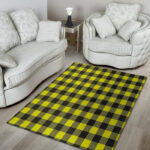 Yellow Plaid Sillvela Area Rug