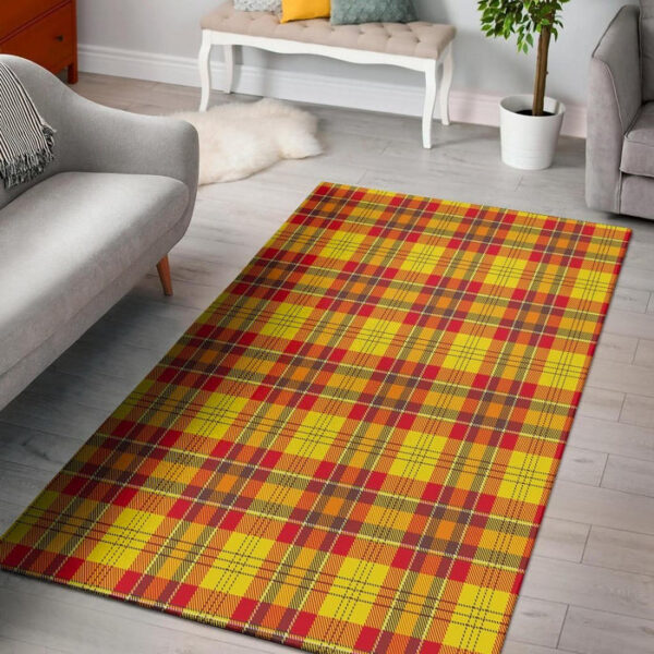 Yellow Plaid Tartan Sillvela Area Rug