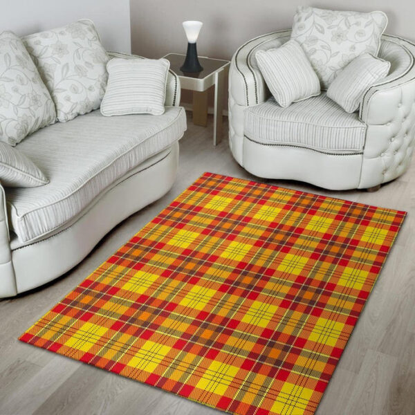 Yellow Plaid Tartan Sillvela Area Rug
