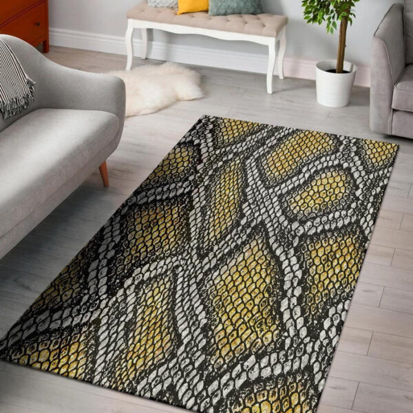 Yellow Snakeskin print Sillvela Area Rug