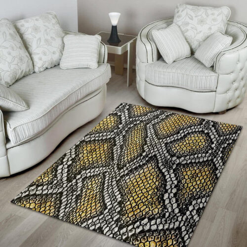 Yellow Snakeskin print Sillvela Area Rug