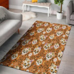 Yellow Sugar Skull Sillvela Area Rug