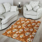 Yellow Sugar Skull Sillvela Area Rug