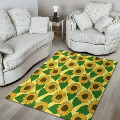 Yellow Sunflower Sillvela Area Rug