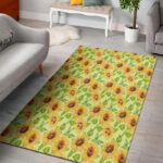 Yellow Sunflower Print Sillvela Area Rug