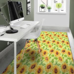 Yellow Sunflower Print Sillvela Area Rug