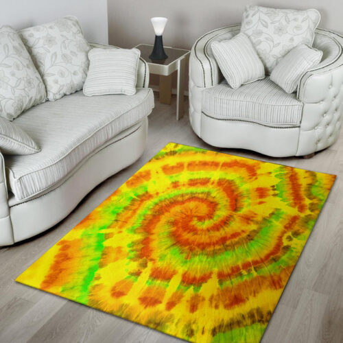 Yellow Tie Dye Sillvela Area Rug
