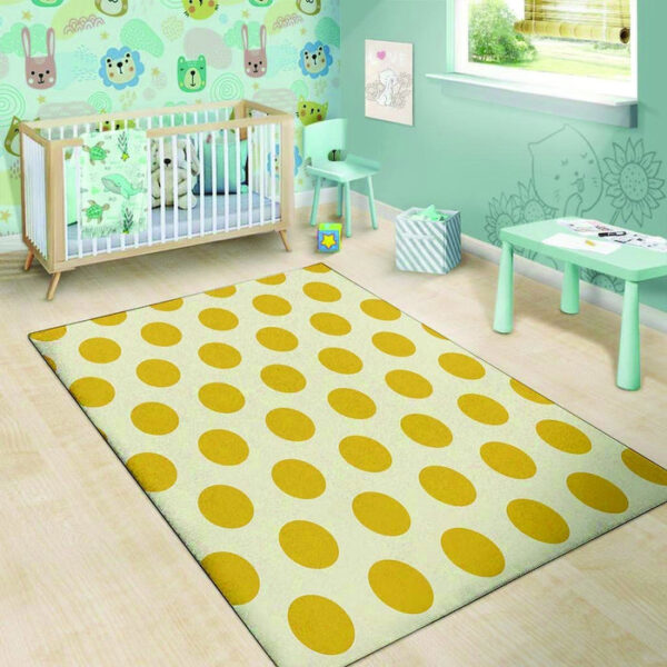 Yellow White Polka Dot Sillvela Area Rug