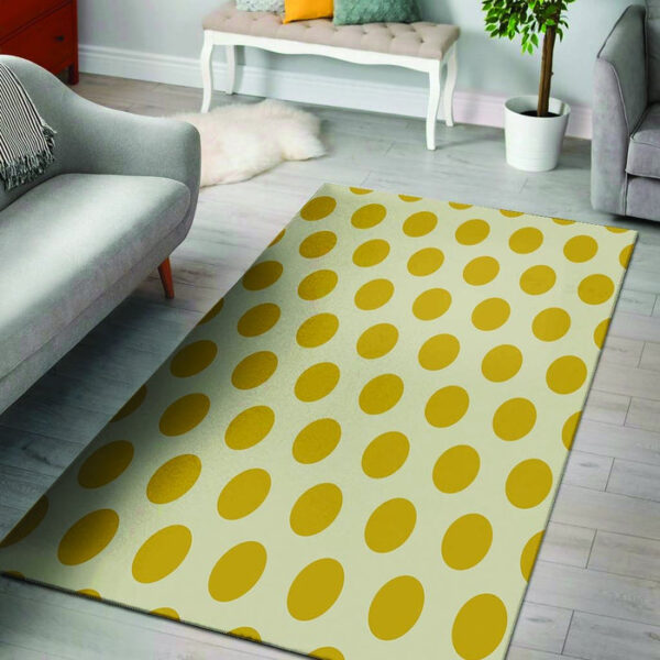 Yellow White Polka Dot Sillvela Area Rug