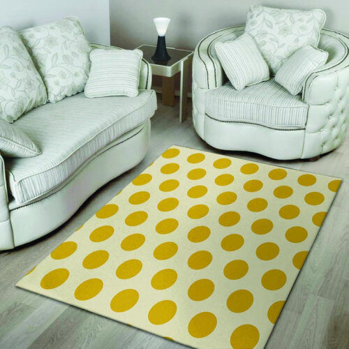 Yellow White Polka Dot Sillvela Area Rug
