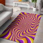 Yellow and purple spin illusion. Sillvela Area Rug