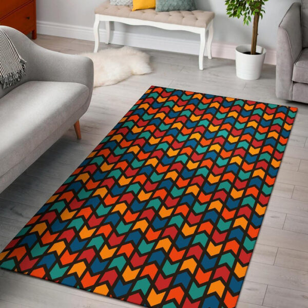 Zig Zag Colorful Pattern Print Sillvela Area Rug