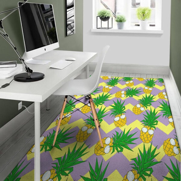 Zig Zag Pineapple Print Sillvela Area Rug