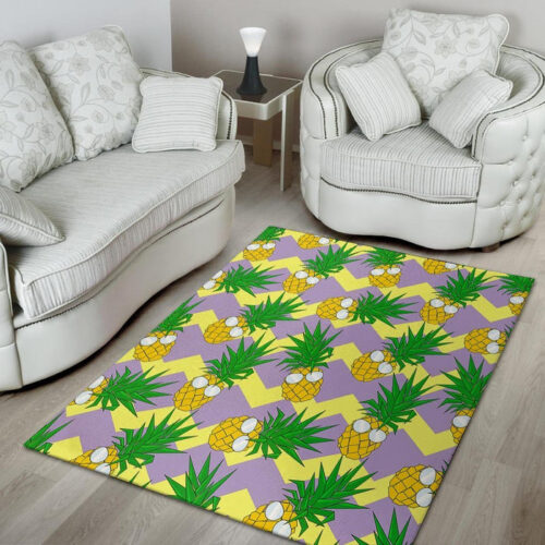 Zig Zag Pineapple Print Sillvela Area Rug