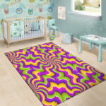 Zigzag Psychedelic Optical illusion Sillvela Area Rug