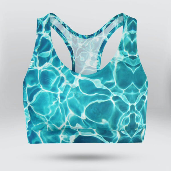 Summer Blue Water Surface Sports Bra for Women