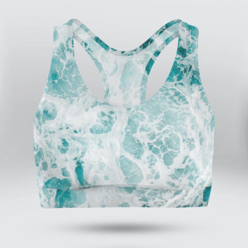 Ocean Wave Sports Bra for Women