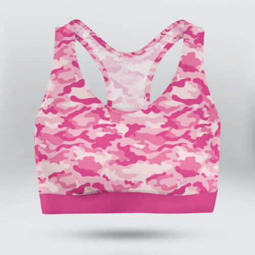 Army Pink Camo Sports Bra for Women
