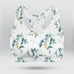 Tropical Palm Tree Leaf Pattern Sports Bra for Women
