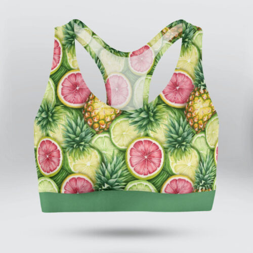 Watercolor Pineapple & Lemon's Sports Bra for Women