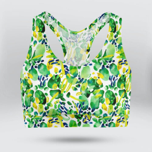 Abstract Fish on White Background Sports Bra for Women