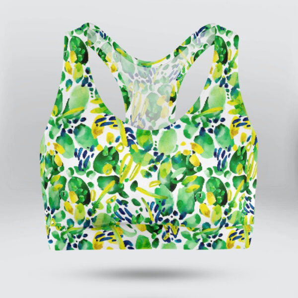 Abstract Fish on White Background Sports Bra for Women