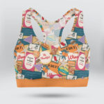 Colourful Summer Beach Vacation Tropical Sports Bra for Women